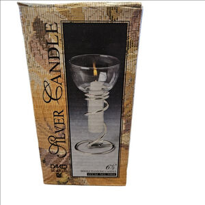 DAVKO SILVER LTD Silver Clear Glass Floating Candle Holder 6.5" One Size